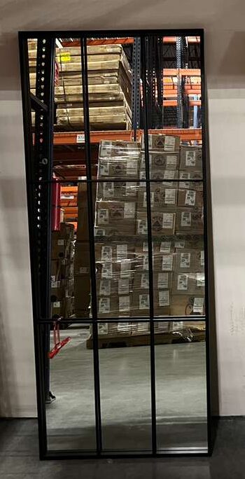 Black Window Pane Full-Length Mirror - Image 3