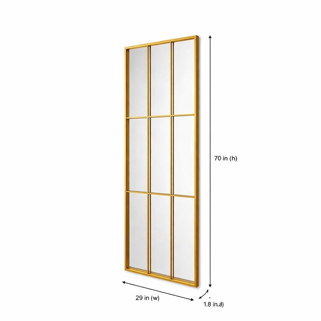 Gold Window Pane Full-Length Mirror - Image 2
